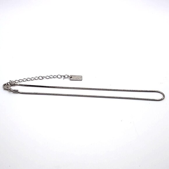 American Eagle Choker Necklace Silver-Tone Snake Chain Adjustable 12"-15" Length - Picture 3 of 10